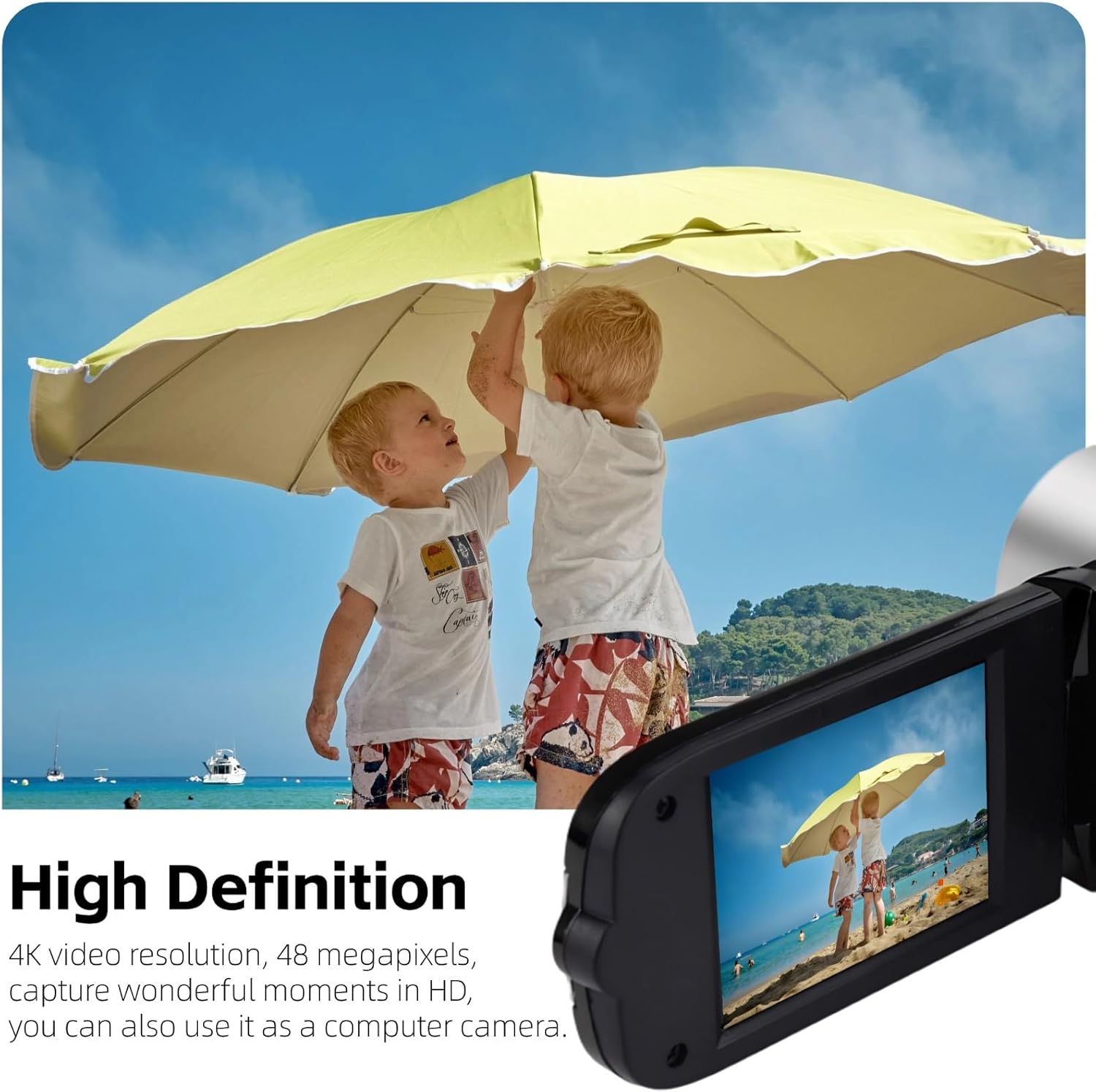 Video Camera Camcorder, 1080P 16MP DV Camera Vlogging Camera Recorder, 2.7in TFT 270 Degree Rotatable 16X Zoom Digital YouTube Camera for Teens Students Boys Girls Gift (Red) - Image 3